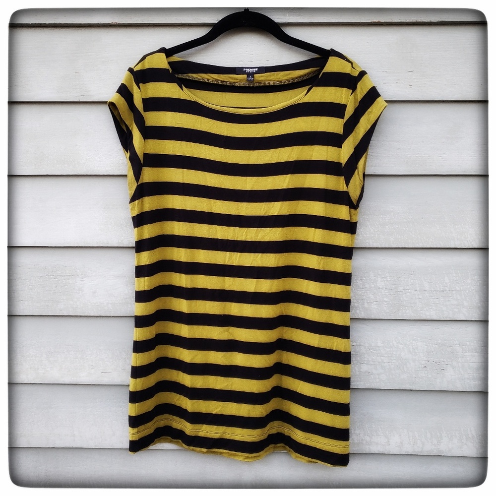 Striped Top by Premise Studio Green/Black, Large